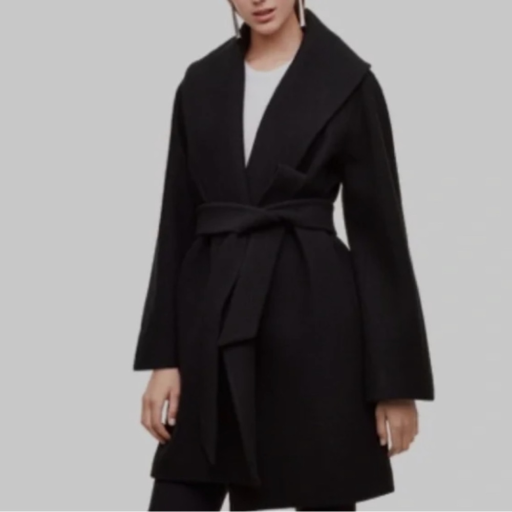 Babaton Sian 100% Boiled Wool Spring Coat with Belt